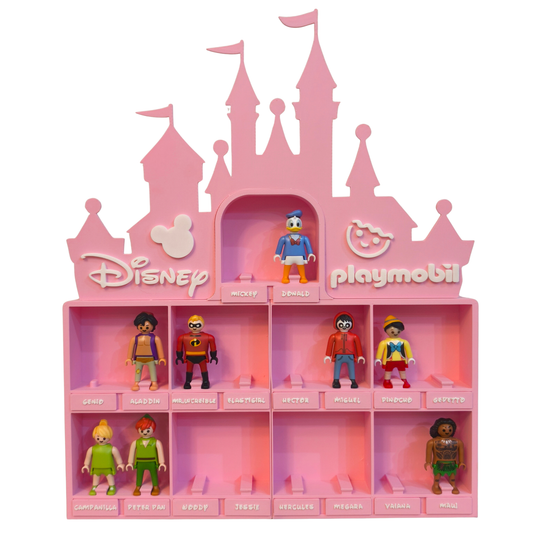 🏰 Expositor castillo para figuras Kinder Disney Playmobil · Nombres en espa