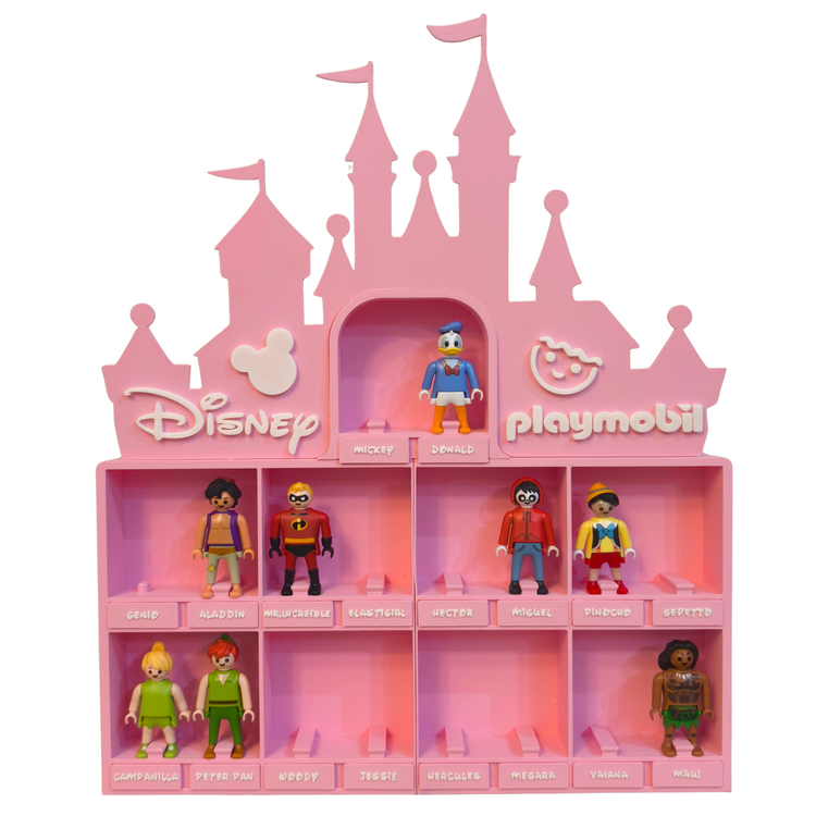 🏰 Expositor castillo para figuras Kinder Disney Playmobil · Nombres en espa