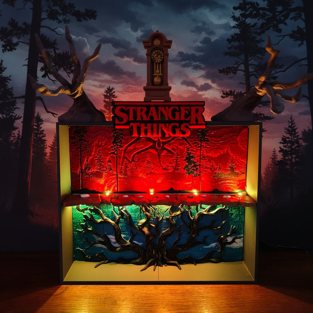 Expositor Diorama Stranger Things para Figuras Kinder Joy – Escenario 3D para Coleccionistas